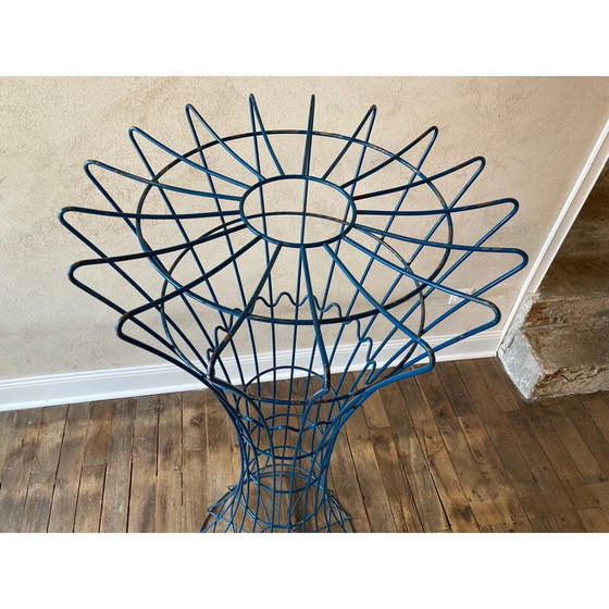 Image 1 of Porte-manteau vintage en fil de métal laqué bleu par Verner Panton pour Luber