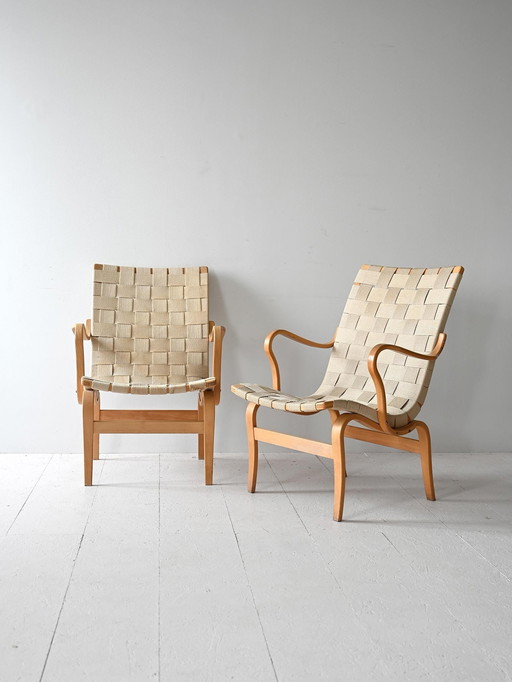 Chaises nordiques avec assise en corde tressée