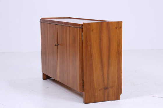 Image 1 of Hellerau Commode années 60 | Mid Century Armoire 617 | A Entrée Vintage Rangement Rétro 70 en noyer Rangement en bois