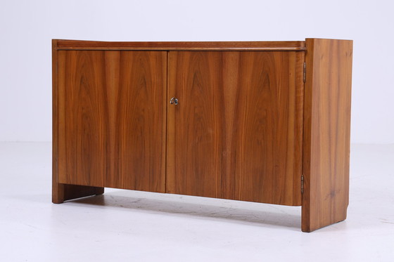 Image 1 of Hellerau Commode années 60 | Mid Century Armoire 617 | A Entrée Vintage Rangement Rétro 70 en noyer Rangement en bois