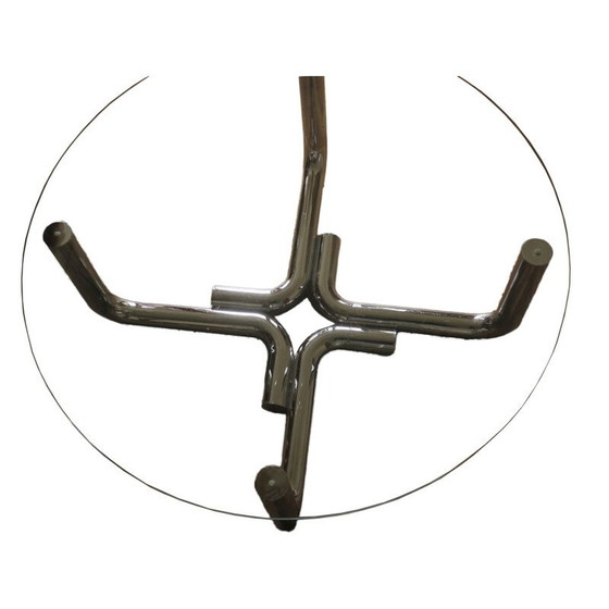 Image 1 of Table basse vintage en acier tubulaire et verre, 1960