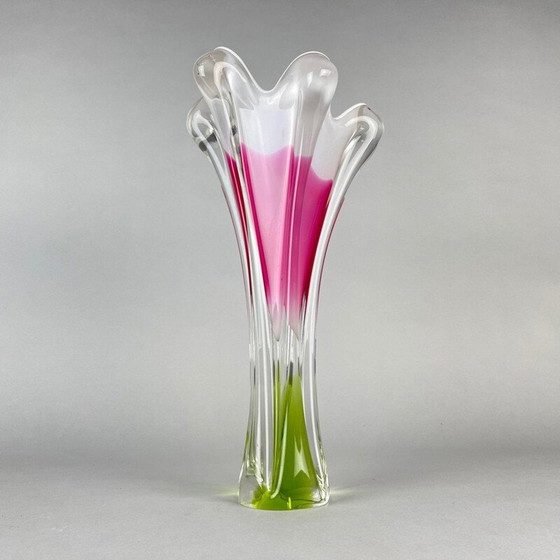 Image 1 of Vase en verre d'art vintage par Josef Hospodka pour Chribska Glassworks, 1960s
