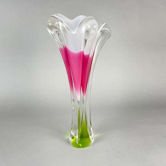 Image 1 of Vase en verre d'art vintage par Josef Hospodka pour Chribska Glassworks, 1960s