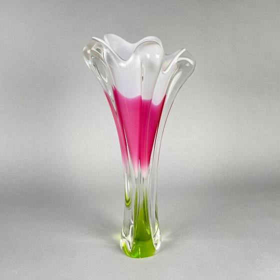 Image 1 of Vase en verre d'art vintage par Josef Hospodka pour Chribska Glassworks, 1960s