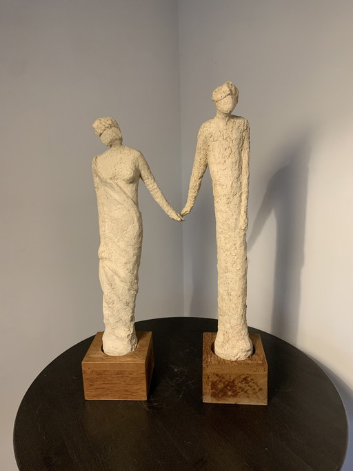 2x Statues en plâtre