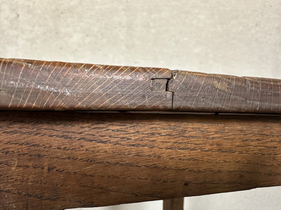 Image 1 of Table d'appoint ou à plantes brutaliste - Chêne