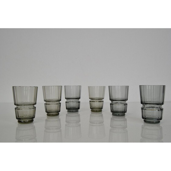 Image 1 of Set de carafes en verre Vintage Art Deco, Tchécoslovaquie, années 1930