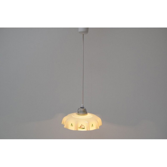 Image 1 of Lampe suspendue vintage en verre, Tchécoslovaquie 1950
