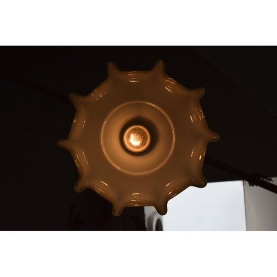 Image 1 of Lampe suspendue vintage en verre, Tchécoslovaquie 1950