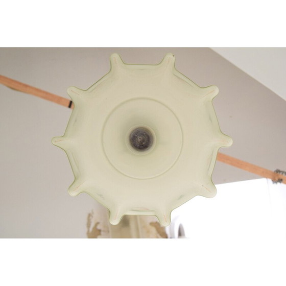 Image 1 of Lampe suspendue vintage en verre, Tchécoslovaquie 1950