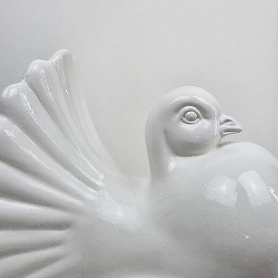 Image 1 of Lampe de table vintage Pigeon en porcelaine et laiton, Italie 1970