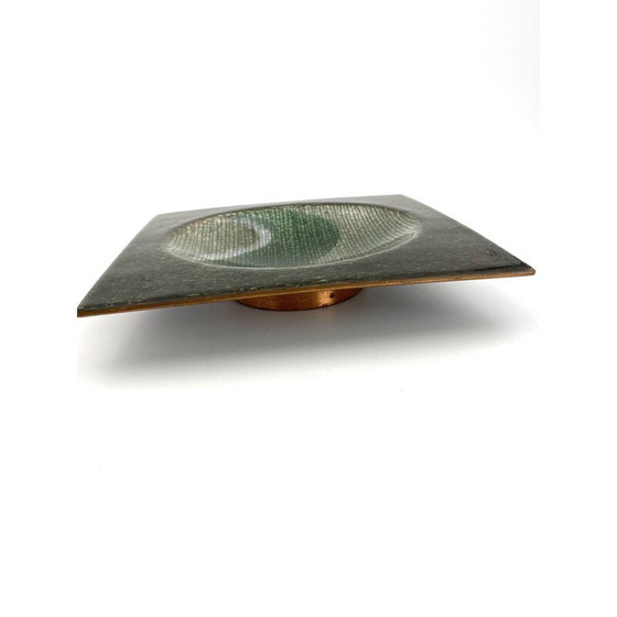 Image 1 of Cendrier vintage en cuivre émaillé vert par Studio Del Campo, Italie 1970