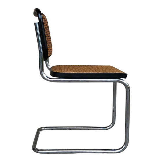 Image 1 of Ensemble de 4 chaises vintage B32 Cesca en hêtre et métal chromé de Marcel Breuer par Gavina, Bauhaus, 1963