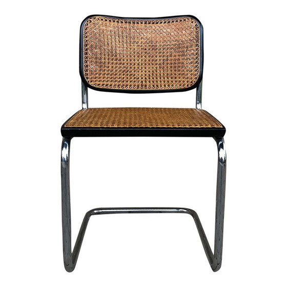 Image 1 of Ensemble de 4 chaises vintage B32 Cesca en hêtre et métal chromé de Marcel Breuer par Gavina, Bauhaus, 1963