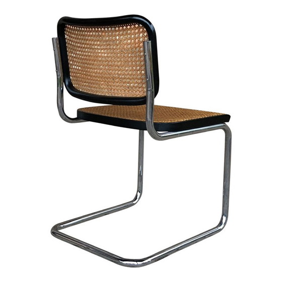 Image 1 of Ensemble de 4 chaises vintage B32 Cesca en hêtre et métal chromé de Marcel Breuer par Gavina, Bauhaus, 1963