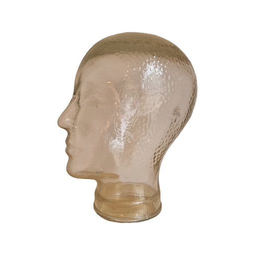 Tête en verre vintage 1970