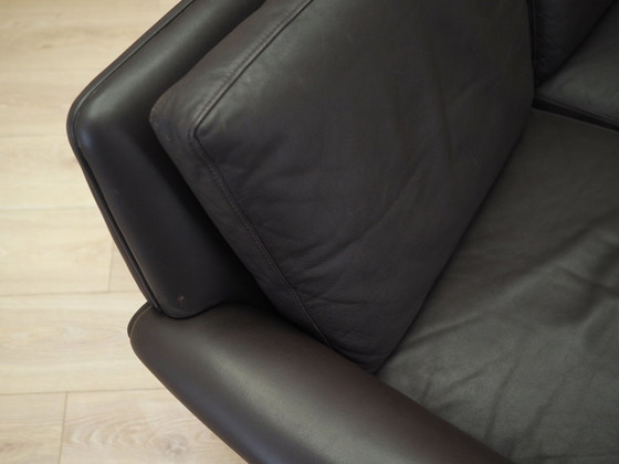 Image 1 of Canapé en cuir marron, Design danois, 1960S, Designer : Aage Christiansen, Manufacture : Erhardsen & Andersen