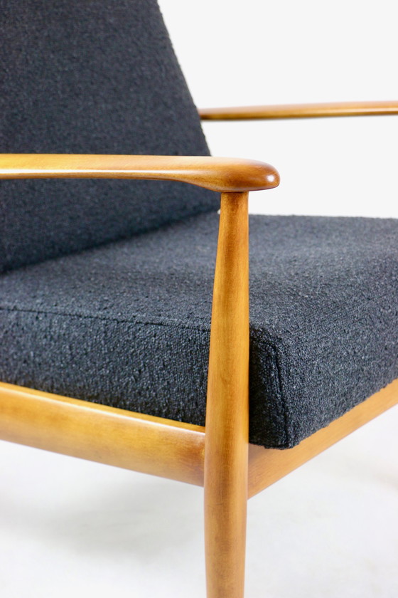 Image 1 of 2x Danish Design Black Boucle Armchair