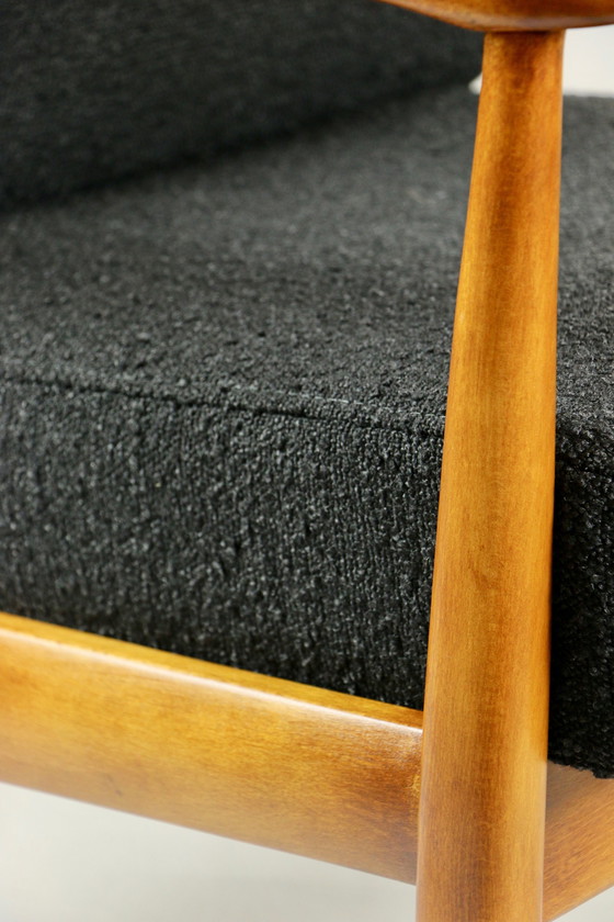 Image 1 of 2x Danish Design Black Boucle Armchair