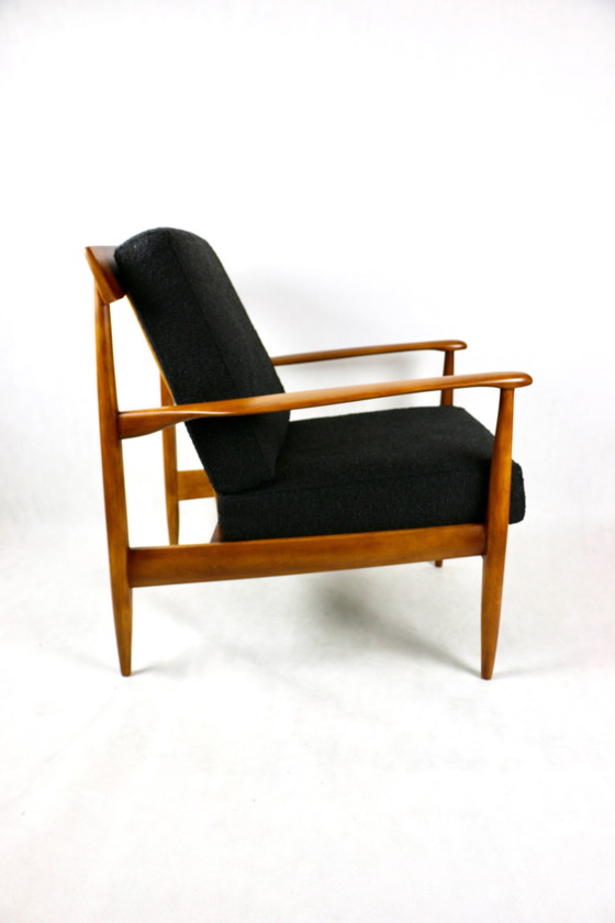 Image 1 of 2x Danish Design Black Boucle Armchair