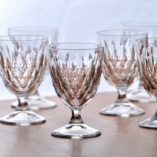 6 Verres Anciens En Cristal Villeroy & Boch