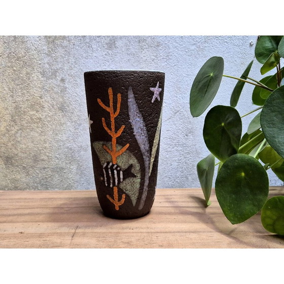 Image 1 of Vase scandinave vintage Upsala Ekeby Havsflora 1021B par Anne-Lisa Thompson