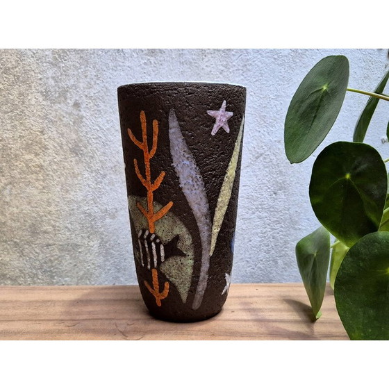 Image 1 of Vase scandinave vintage Upsala Ekeby Havsflora 1021B par Anne-Lisa Thompson