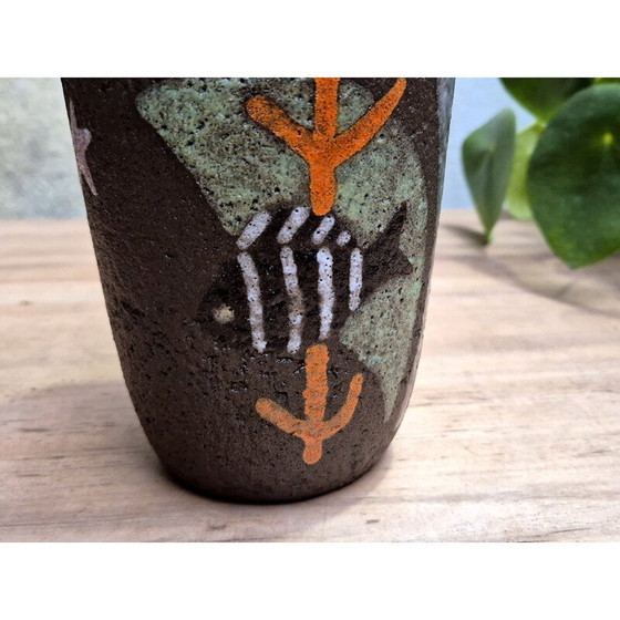 Image 1 of Vase scandinave vintage Upsala Ekeby Havsflora 1021B par Anne-Lisa Thompson