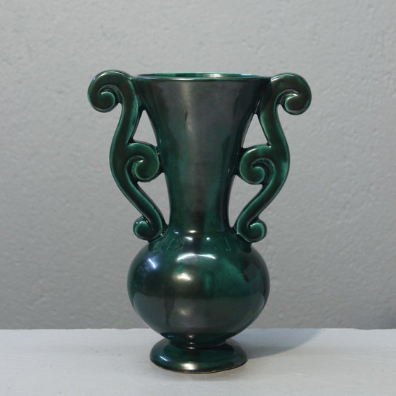 Image 1 of Grand Vase Amphore Faïence Vernissée Style Baroque Art Céramique Le Cannet