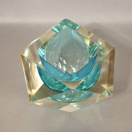 Image 1 of Bol sommerso vintage en verre de Murano facetté par Flavio Poli, 1950