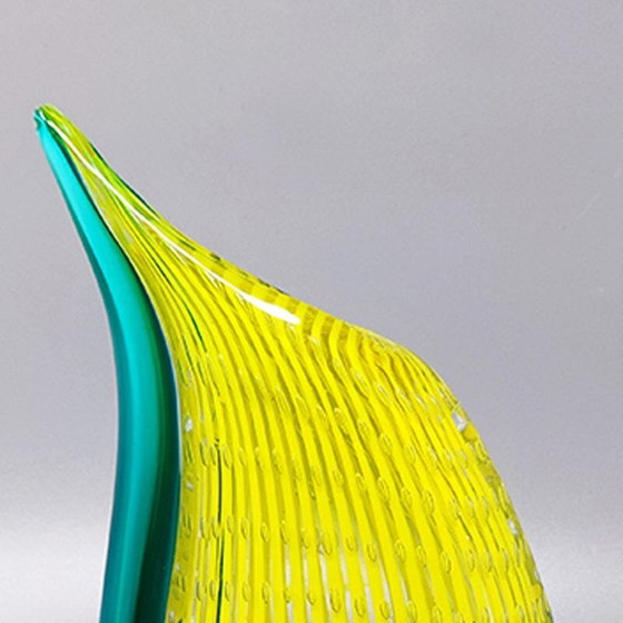 Image 1 of 1960S Étonnant vase jaune et vert de Rosenthal en verre de Murano. Fabriqué en Italie