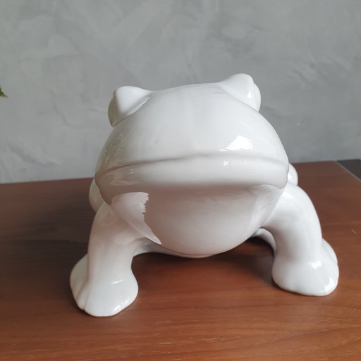 Magnifique jardinière grenouille en porcelaine des années 1970