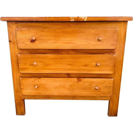 Image 1 of Coffre vintage en pin à 3 tiroirs