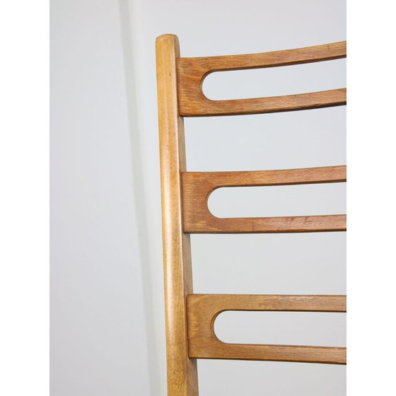 Image 1 of Paire de chaises de salle à manger scandinaves vintage en bois et laiton