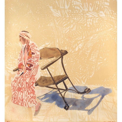 Lithographie originale en vinatge de Sam Szafran Lilette, 2007.