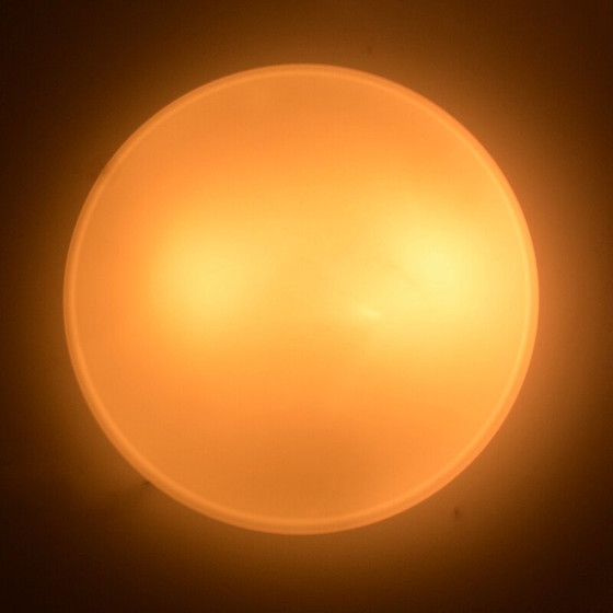 Image 1 of Plafonnier Vintage Great White modèle P-2 en verre pressé blanc pour Penko Pieńsk, Pologne 1970