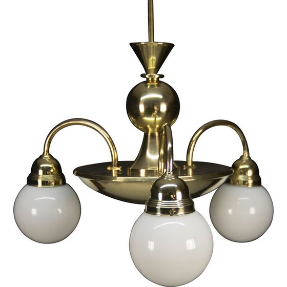 Image 1 of Vintage Grand lustre en laiton