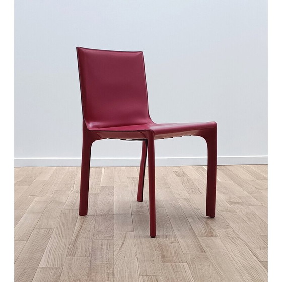 Image 1 of Chaise vintage en bois et cuir