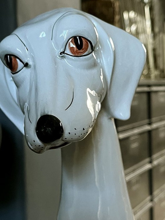 Image 1 of Magnifique Chien En Porcelaine Émaillée
