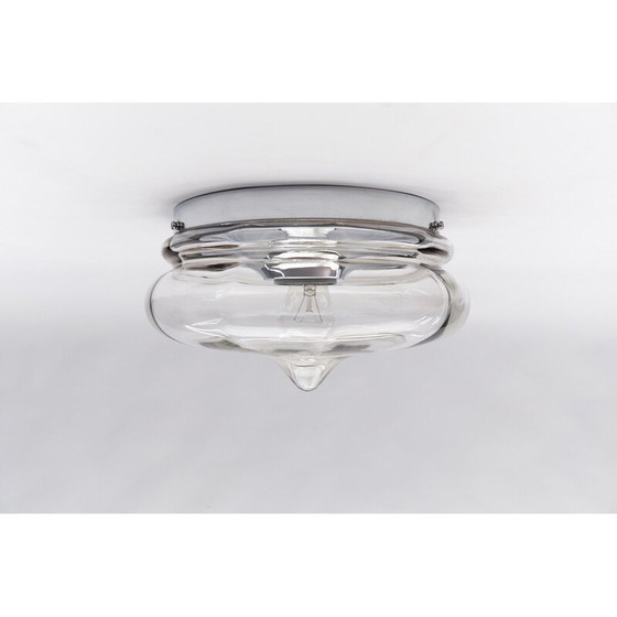 Image 1 of Plafonnier vintage en verre fumé en forme de goutte, Allemagne 1960