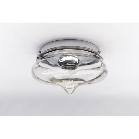 Image 1 of Plafonnier vintage en verre fumé en forme de goutte, Allemagne 1960