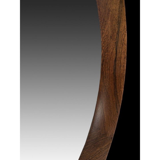 Image 1 of Miroir mural circulaire vintage Luxus Santos en bois de rose par Uno et Osten Kristiansson