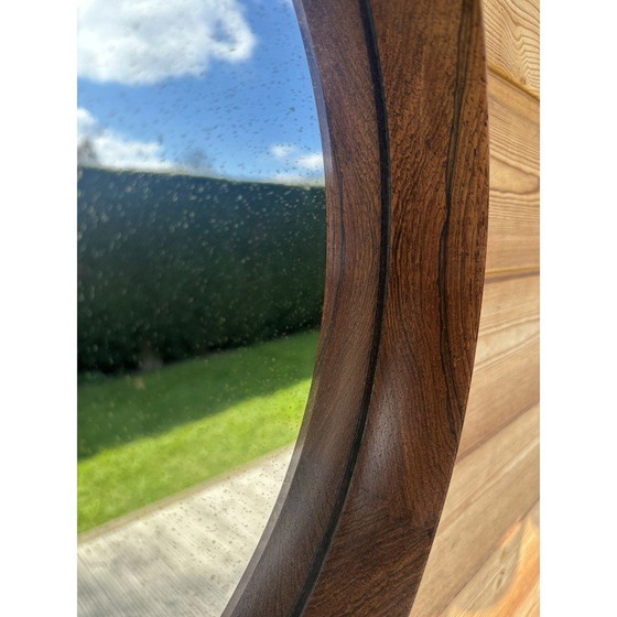 Image 1 of Miroir mural circulaire vintage Luxus Santos en bois de rose par Uno et Osten Kristiansson