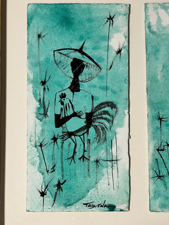 Image 1 of Romeo Tabuena. Figures, aquarelle et encre sur papier, Philippines, Mexique