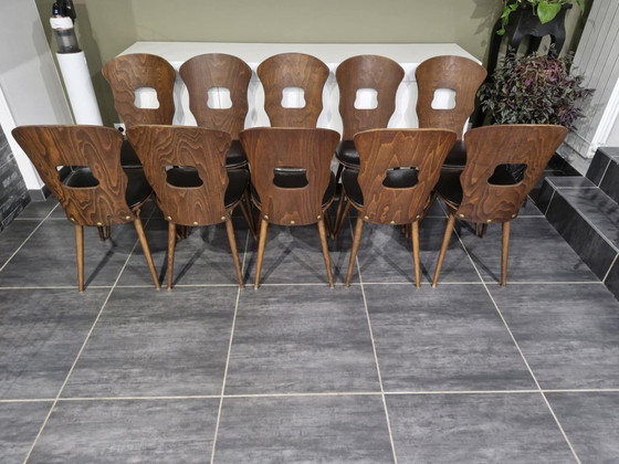Image 1 of Suite De 10 Chaises De Bistrot Baumann Modèle "Gentiane" Vintage, Années 1960