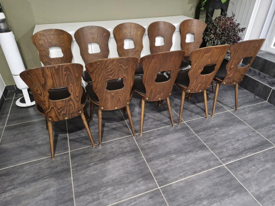 Image 1 of Suite De 10 Chaises De Bistrot Baumann Modèle "Gentiane" Vintage, Années 1960