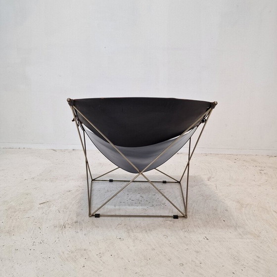 Image 1 of Ensemble de 3 chaises v vintage Papillon F675 en acier tubulaire et cuir par Pierre Paulin pour Artifort, Pays-Bas 1960