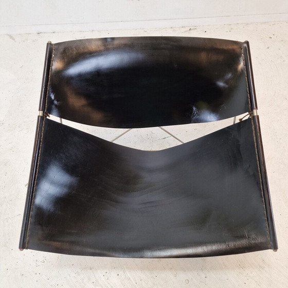 Image 1 of Ensemble de 3 chaises v vintage Papillon F675 en acier tubulaire et cuir par Pierre Paulin pour Artifort, Pays-Bas 1960