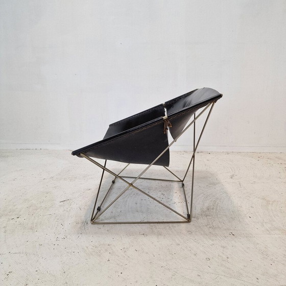 Image 1 of Ensemble de 3 chaises v vintage Papillon F675 en acier tubulaire et cuir par Pierre Paulin pour Artifort, Pays-Bas 1960