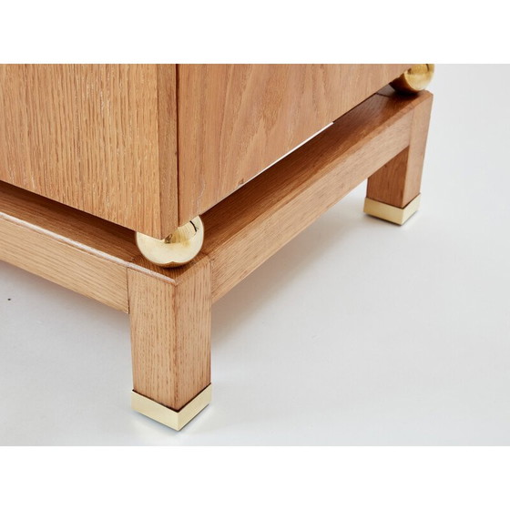 Image 1 of Buffet vintage en chêne cérusé et laiton par Tommaso Barbi, Italie 1970